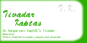 tivadar kaptas business card